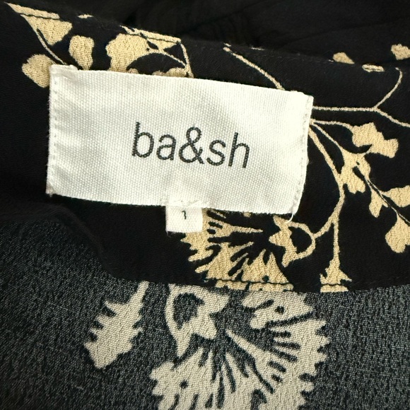 ba&sh SOA Black Floral Midi Dress Sz 1 - Picture 6 of 7